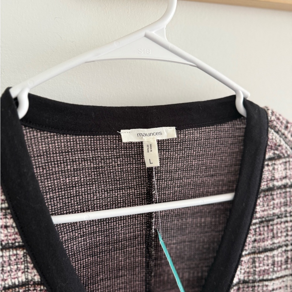 NWT Maurices Cropped Tweed Button Down Cardigan Large - Picture 4 of 6